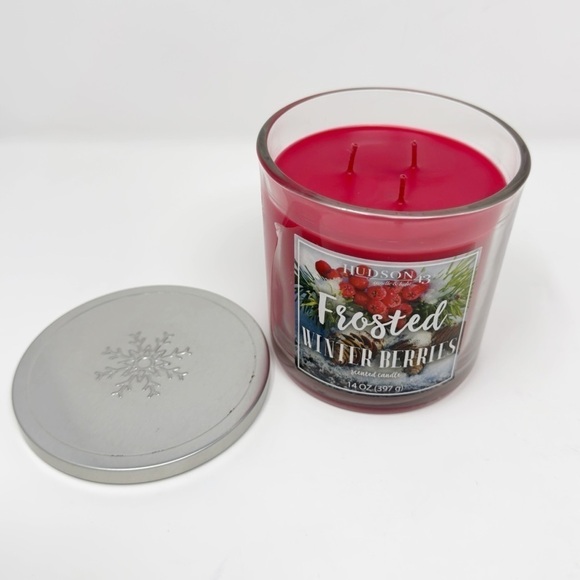 Hudson 43 Frosted Winter Berries 3 Wick Candle - Picture 1 of 2
